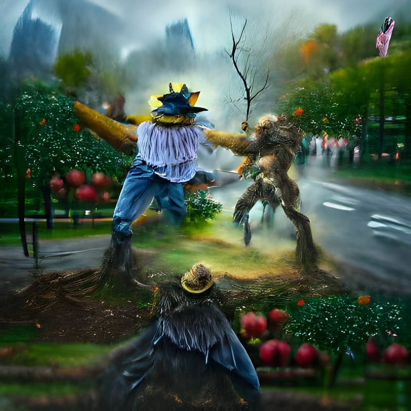 Scarecrow vs Evil Apple Tree in Oz Forest