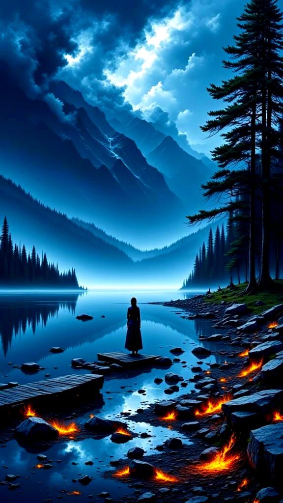 Nightfall Over Northern Lake