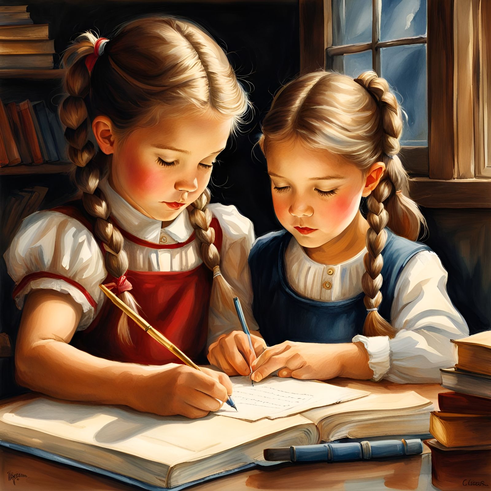 Girl's Love Letter: A Storybook Watercolor Illustration