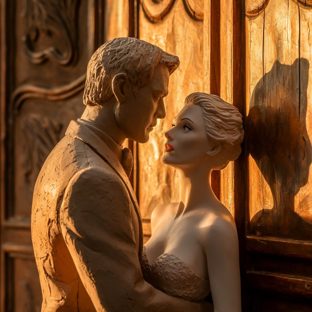 James Bond Clay Sculpture in Afternoon Light