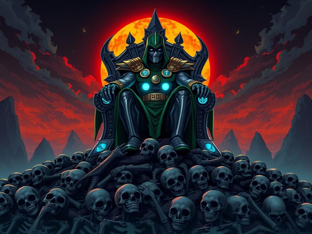 Dr. Doom on Skeleton Throne, Anime Style