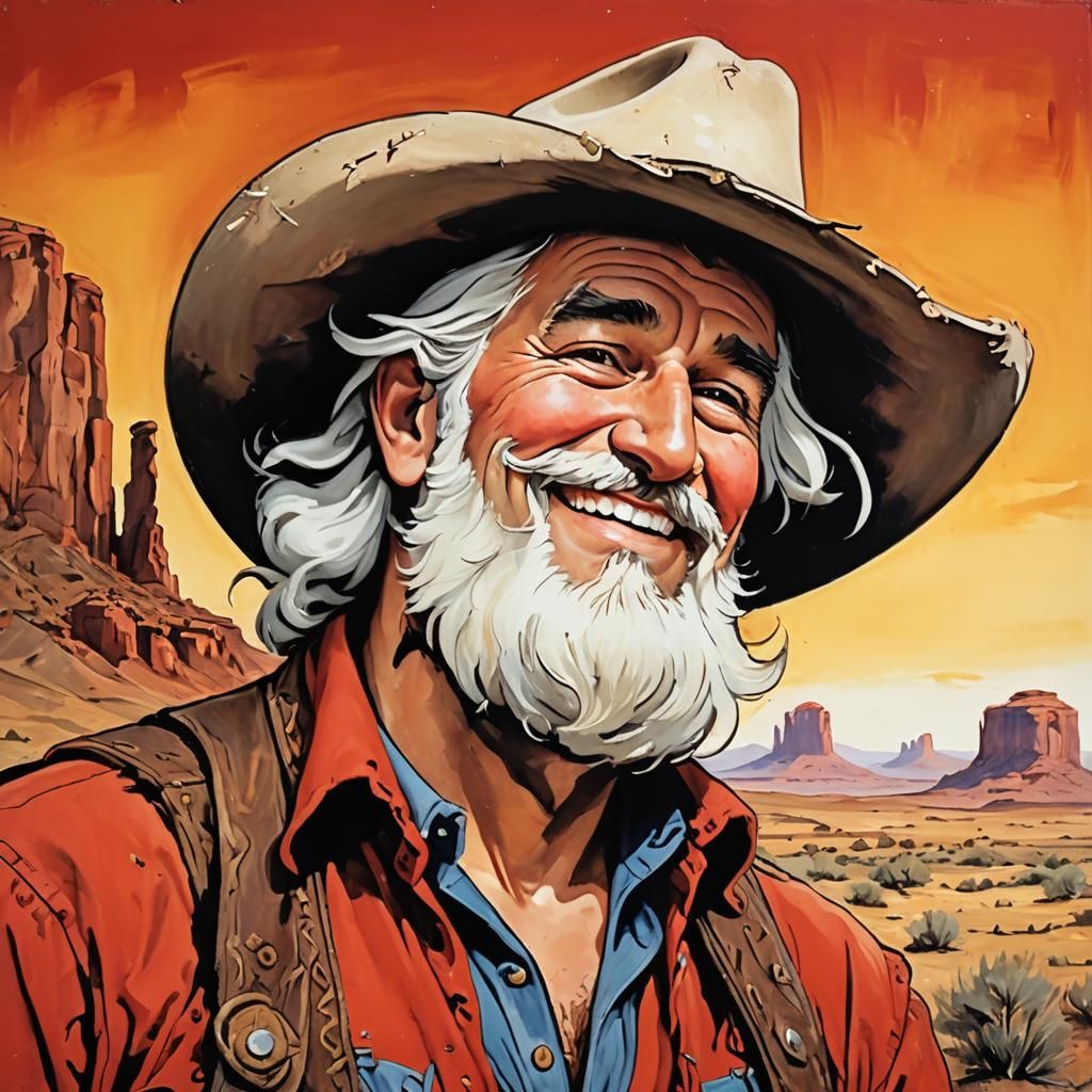 Romantic Era Portrait of Goofy Cowboy Sidekick