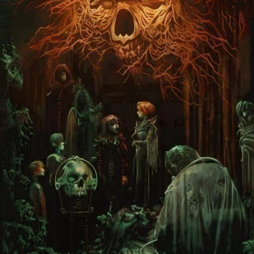 Creepy Forest Haunt in Mixed Media Style