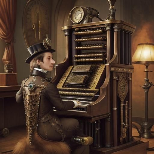 Steampunk Weasel Plays Pipe Organ