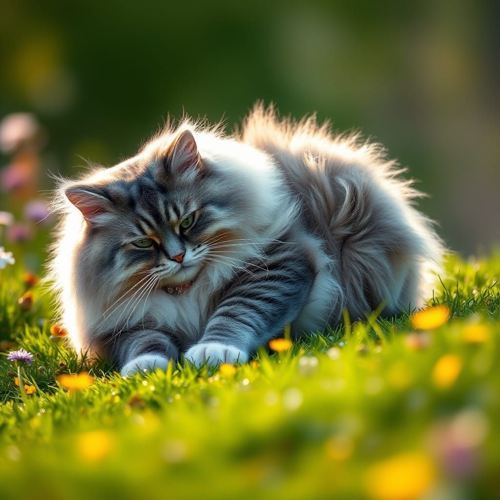 Majestic Cat Rolls Down Hill in High Definition