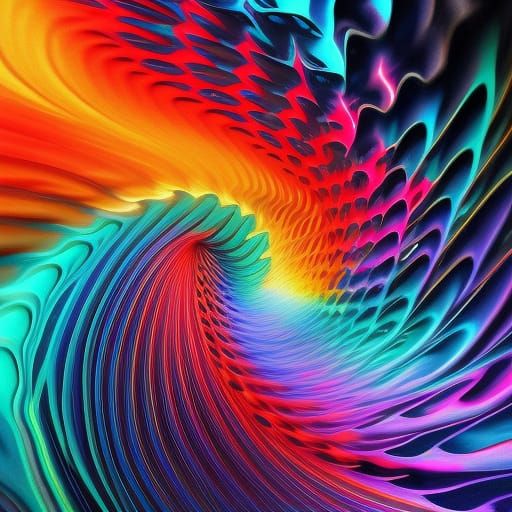 Illuminated Swirling Maelstrom in Digital Fantasy Art