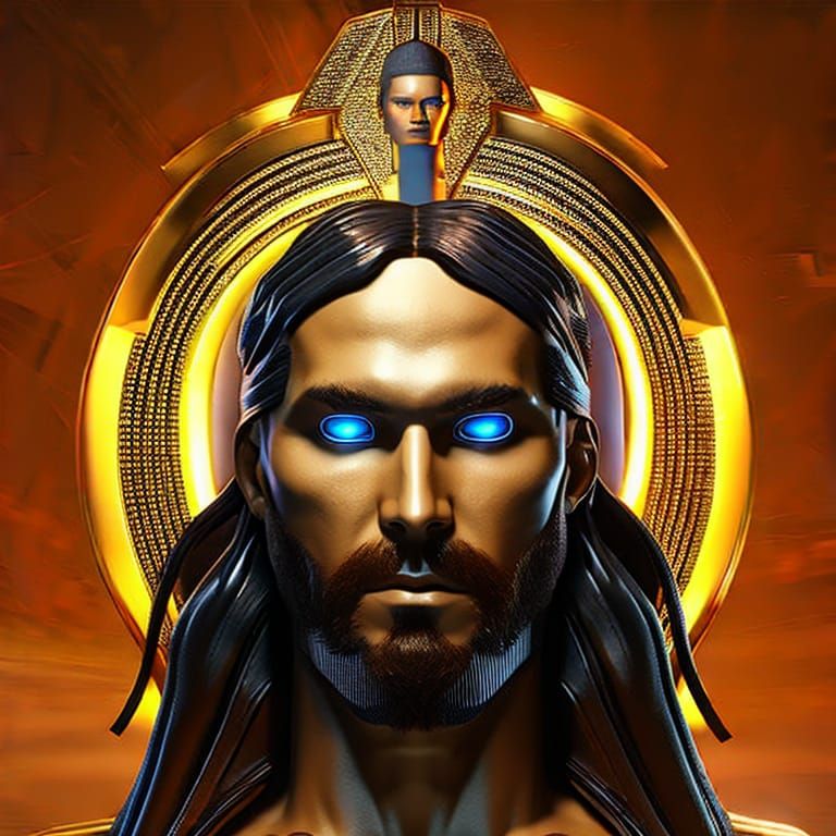 Cybernetic Jesus Christ AD 3000: Hyper Photo-Realistic Portr...