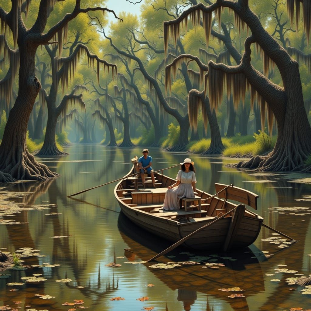 Bayou Woman Portrait in Painterly Style