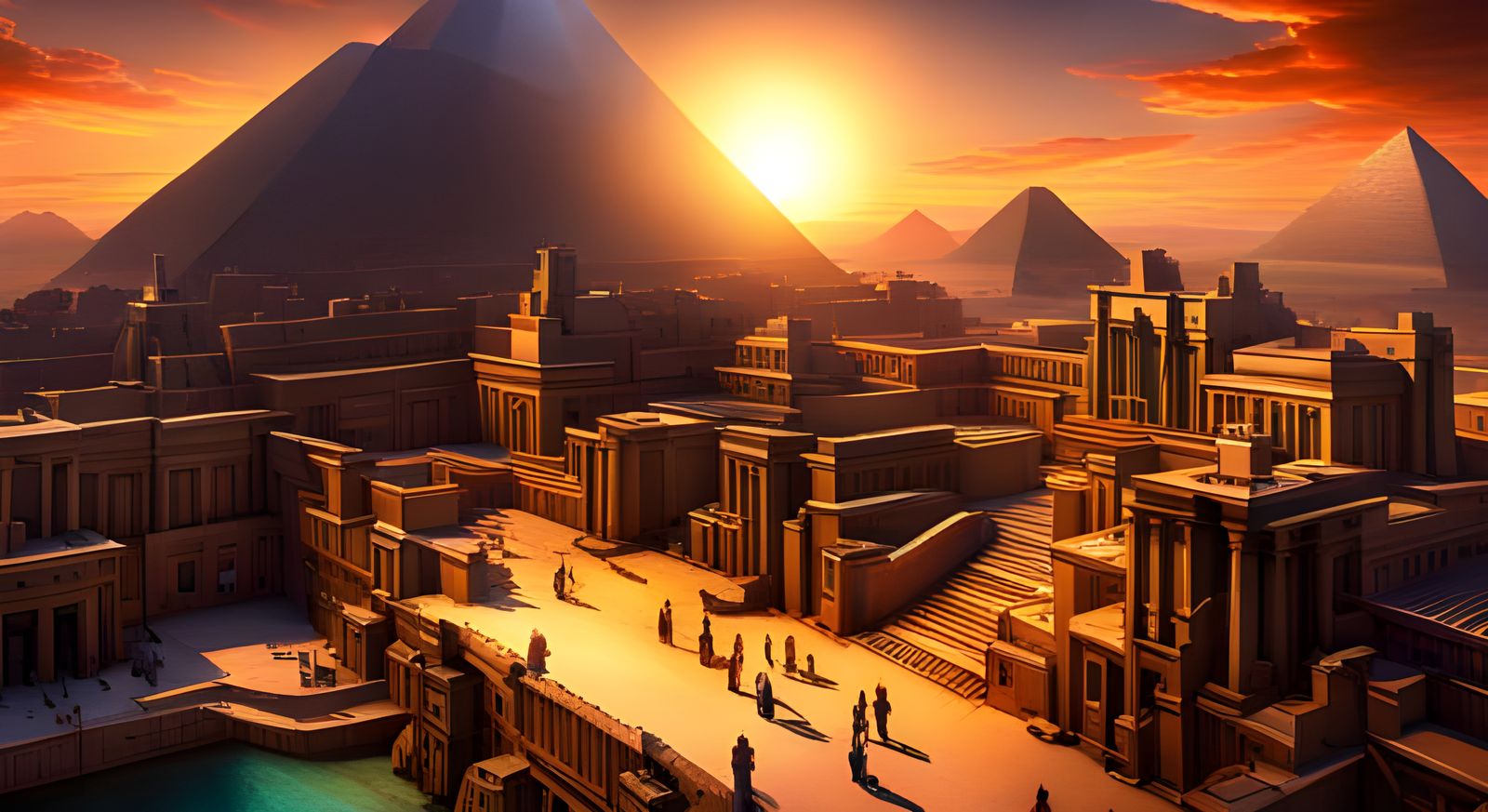 Detailed Ancient Egypt in Dark Fantasy Style