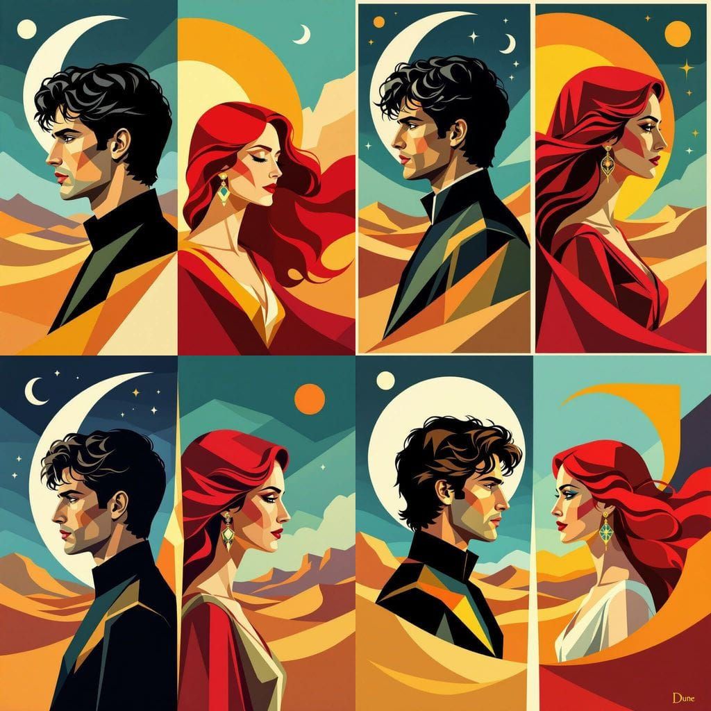 Dune: Split Portrait in Cubist Style