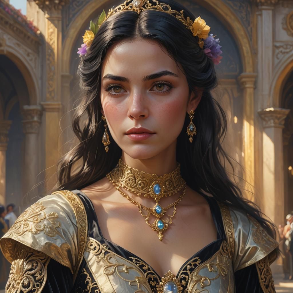 Italian Princess Portrait in Renaissance Style