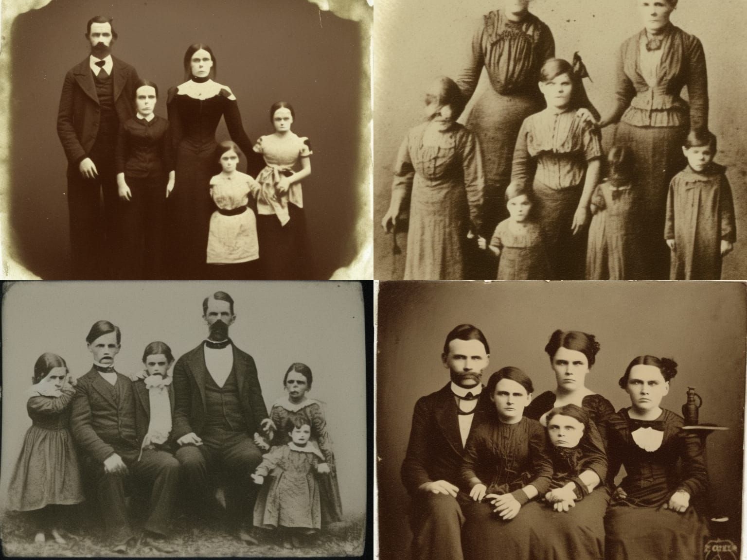 Horrific Mutant Family in Sepia, 1890s Style