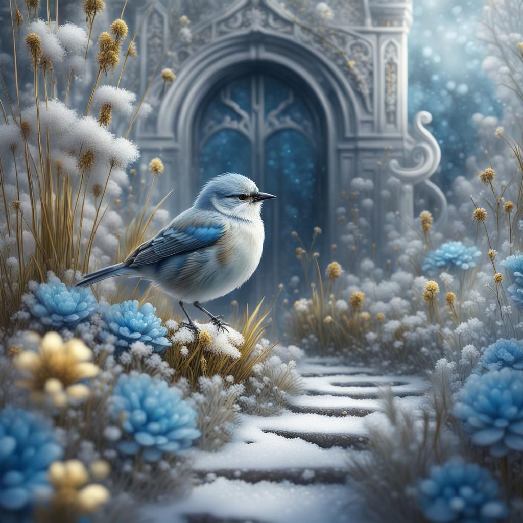 Iced Flower Garden Digital Matte Painting