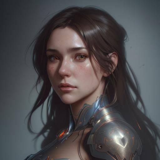 Detailed Portrait with Dynamic Lighting in Digital Art Style