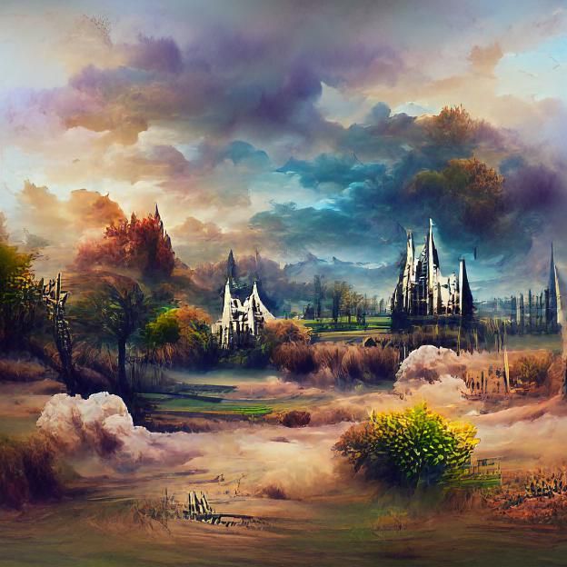 Victorian gothic landscape