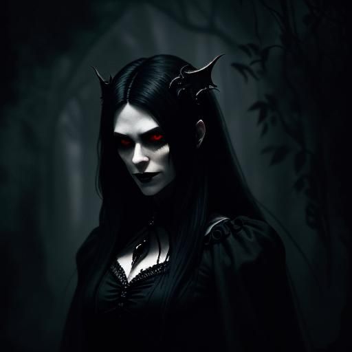 Vampire Fang on Velvet in Gothic Dark Fantasy Style
