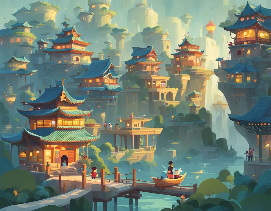 Whimsical Scene in Style of Joey Chou