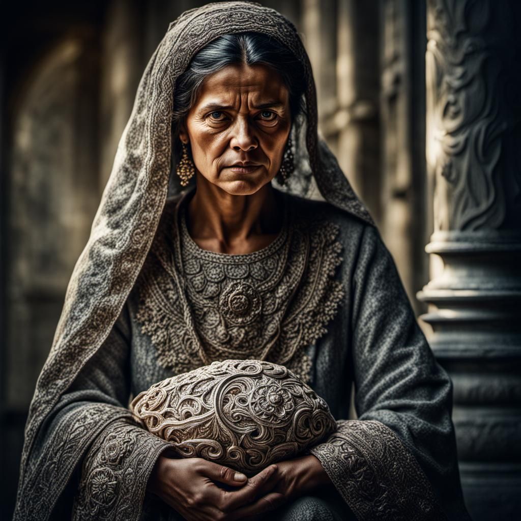 Surreal Breastfeeding Woman Embodies Motherhood