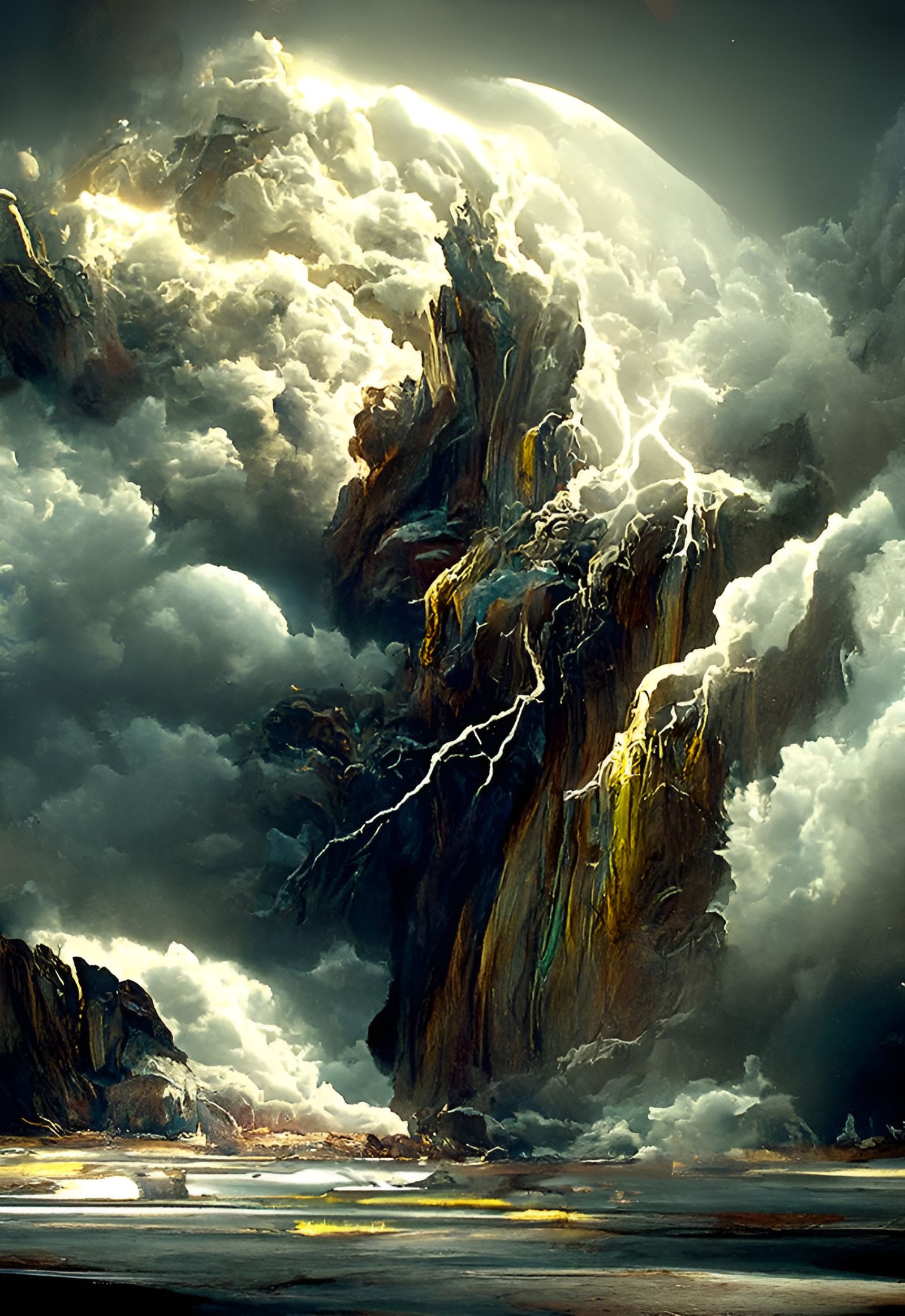 Epic Lightning Storm in Canyon Landscape