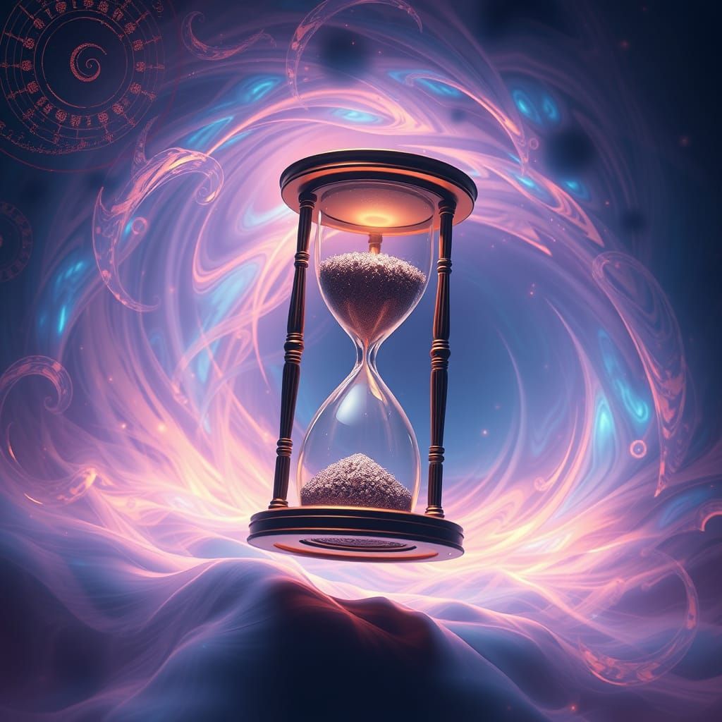 Surreal Dreamlike Reverse Hourglass in Ethereal Light