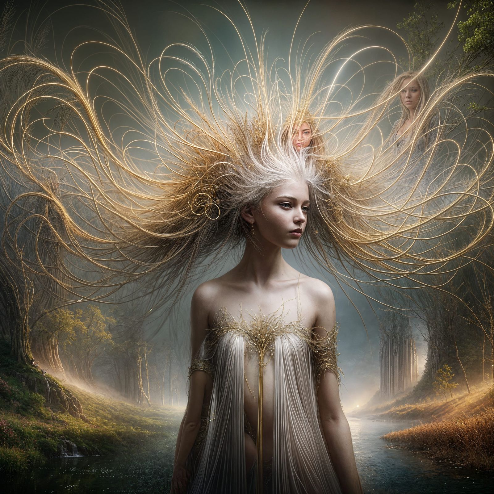 Ethereal Beauty: A Fantasy Portrait in Romantic Style
