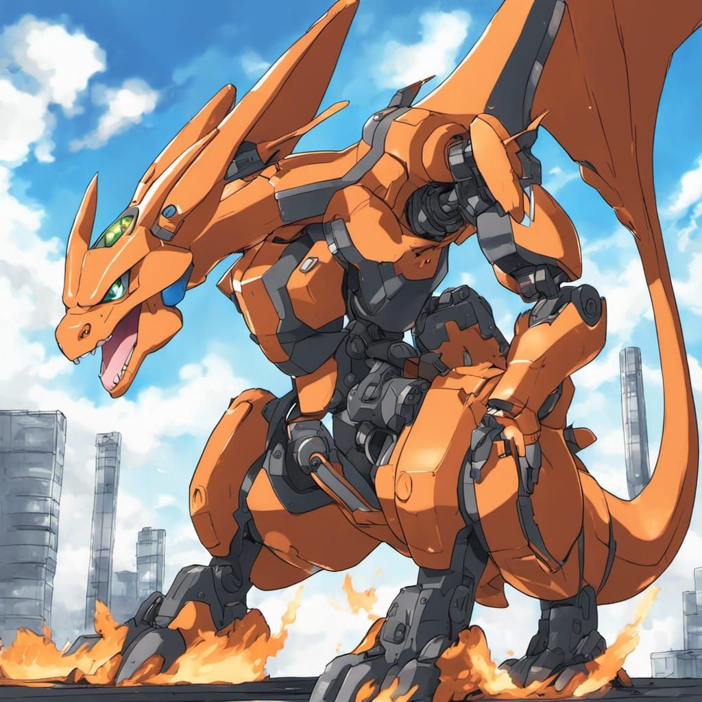Charizard Mech in Anime Style