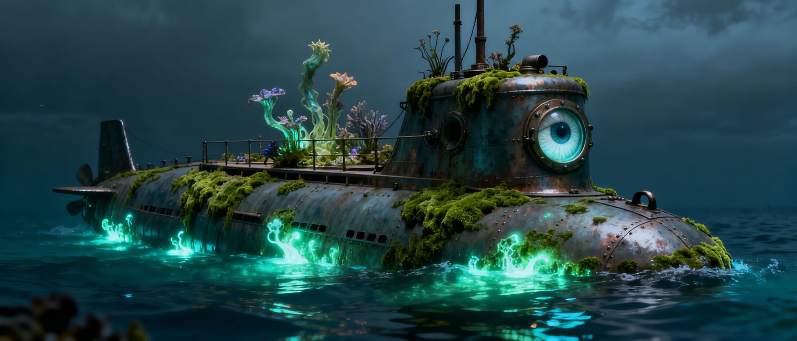 Mysterious Nautilus Surfaces in Bioluminescent Ocean