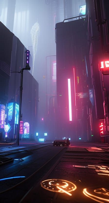 Cyberpunk Eldritch Horror with Tentacles and Occult Symbols