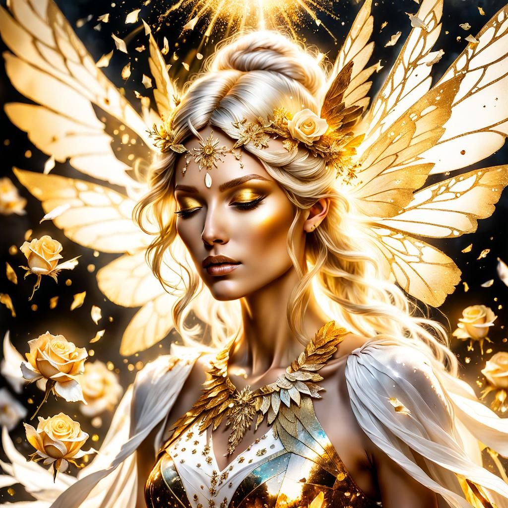 Astral Fairy Ascending into Godhood: Watercolor Art