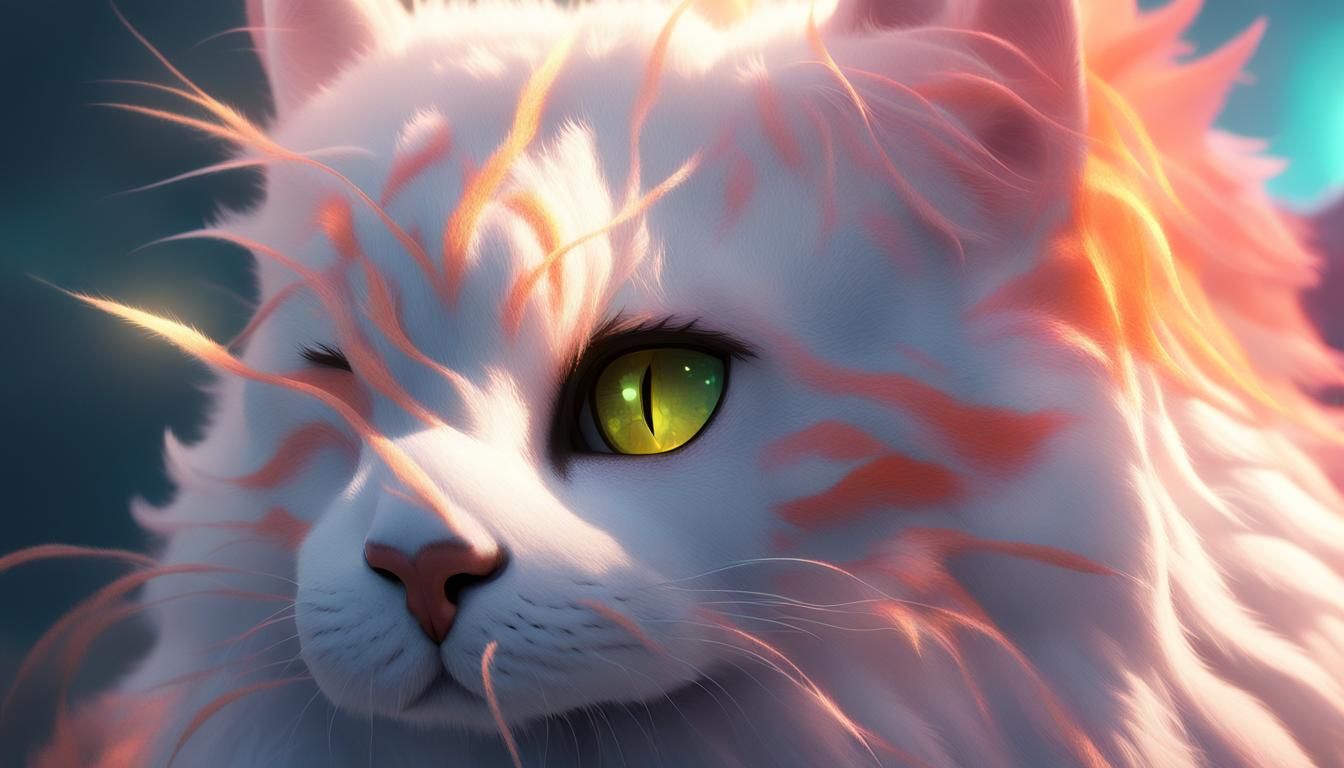 Anime Cat Portrait in Ethereal Fantasy Style