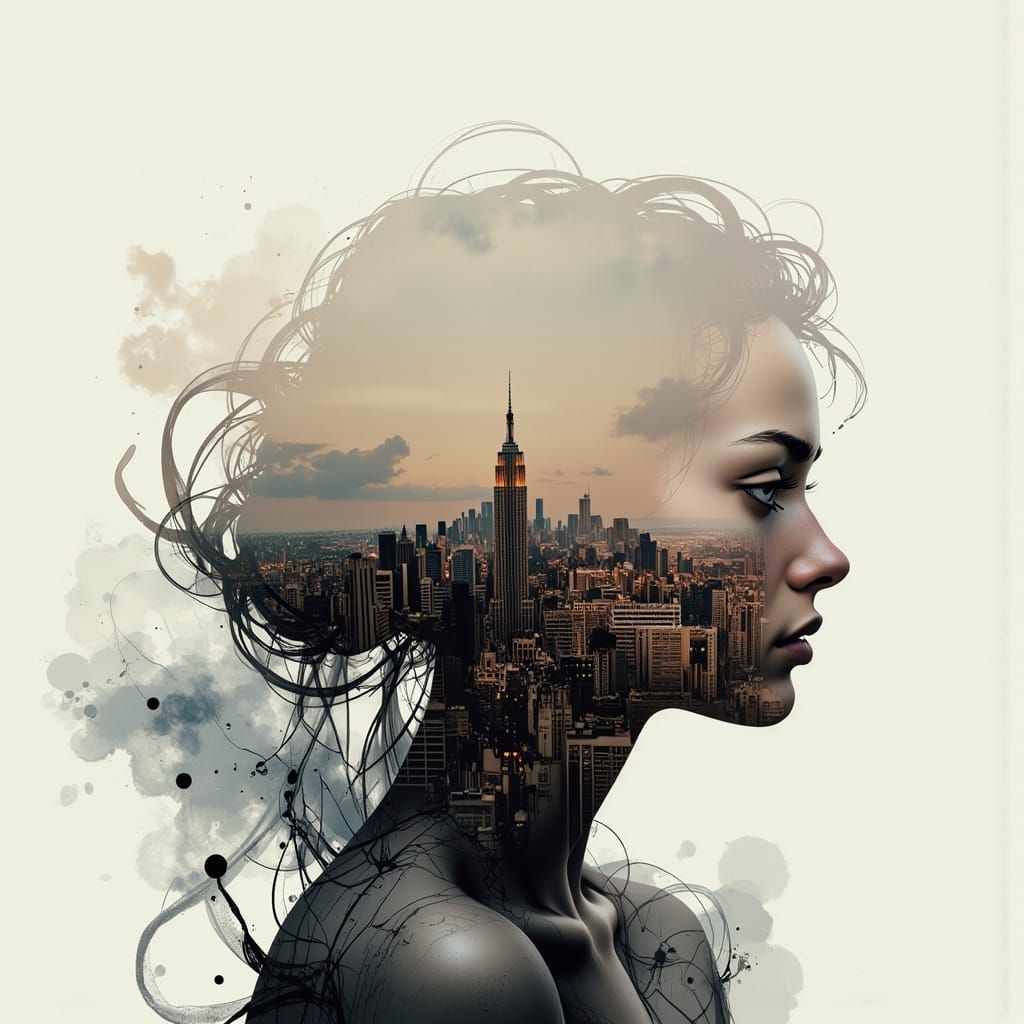 Double Exposure: Abstract Art Meets London Cityscape