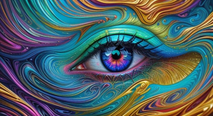 Surreal Bizarre Creature in Vibrant Oil Painting