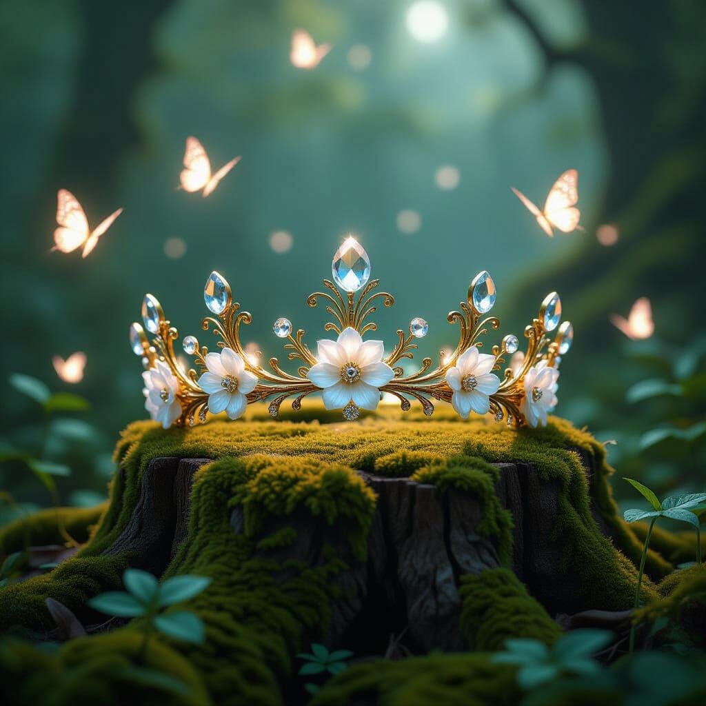 Enchanted Forest Crown in Ethereal Light