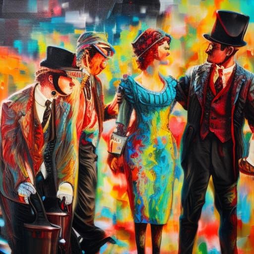 Titanic Passengers in Graffiti Splash Art