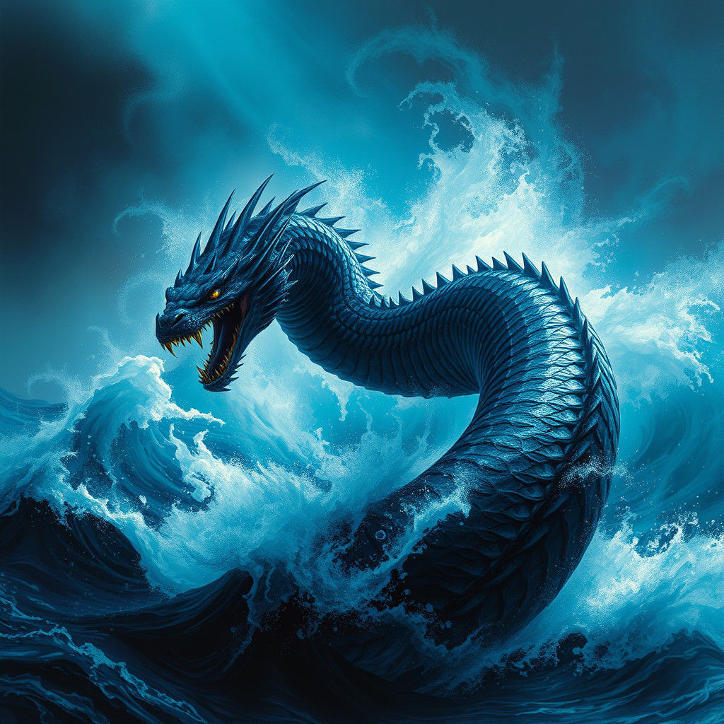 Dark blue sea serpent