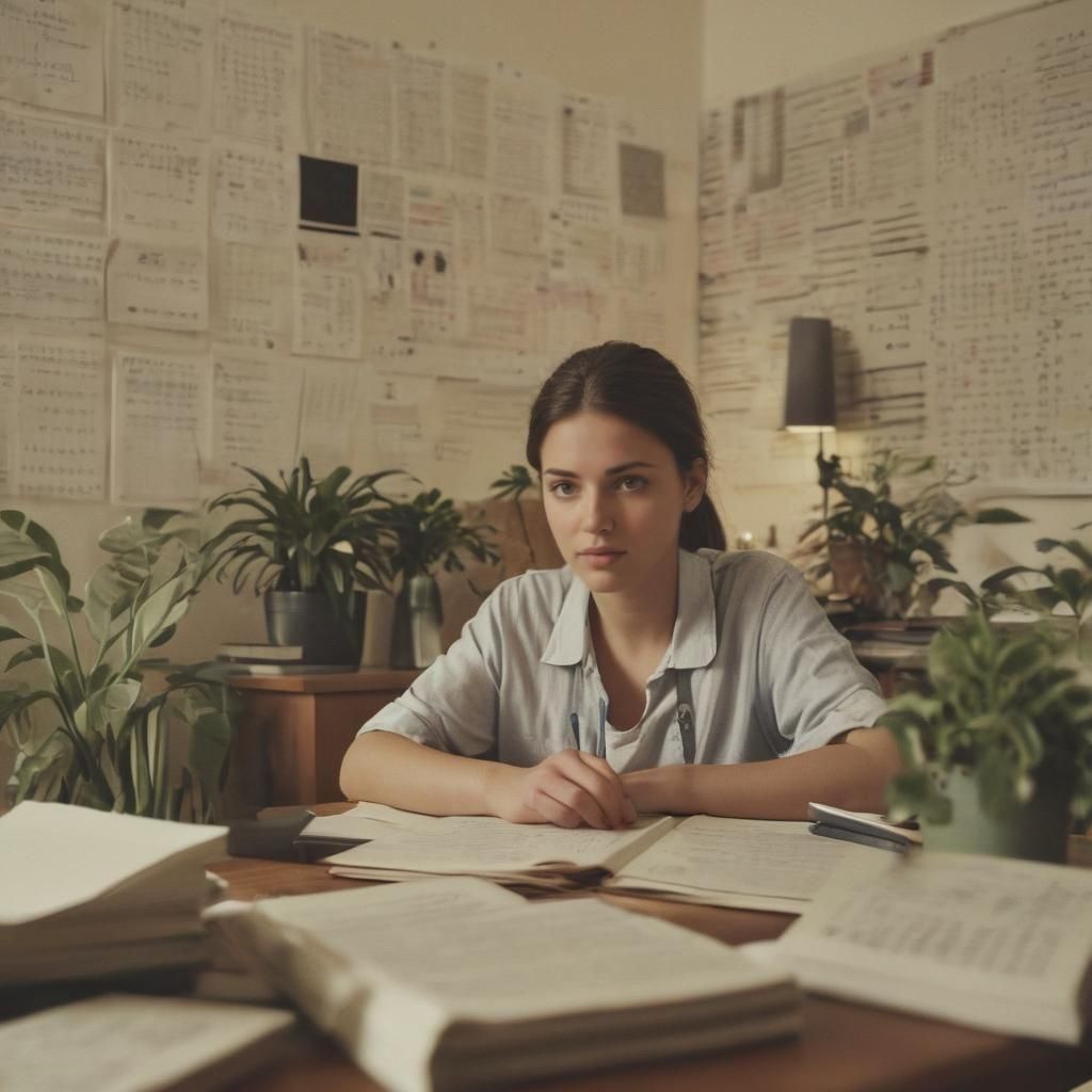 Cinematic Dorm Room Study Scene with Plants