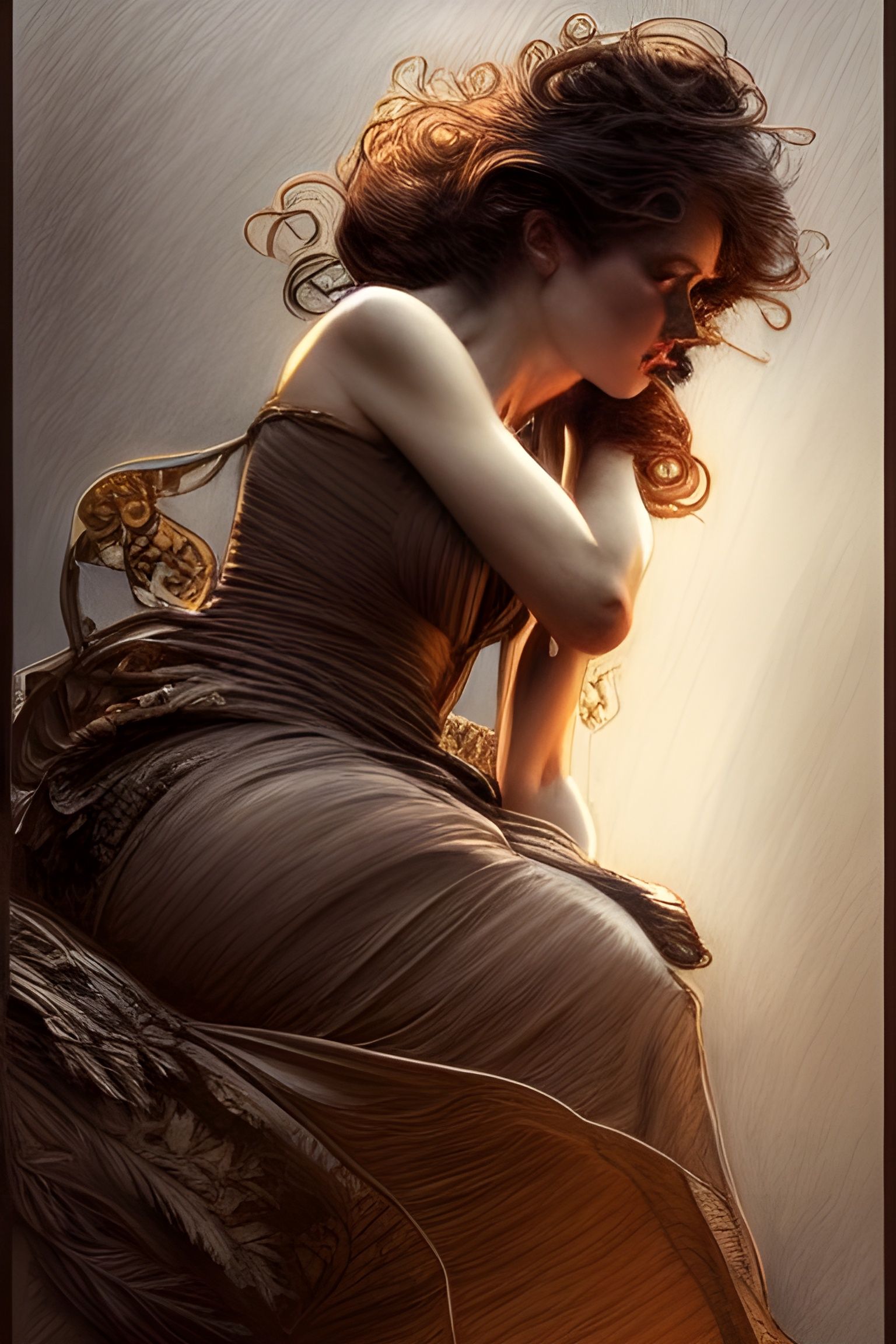 Intricate Scenic Artwork with Deep Colors