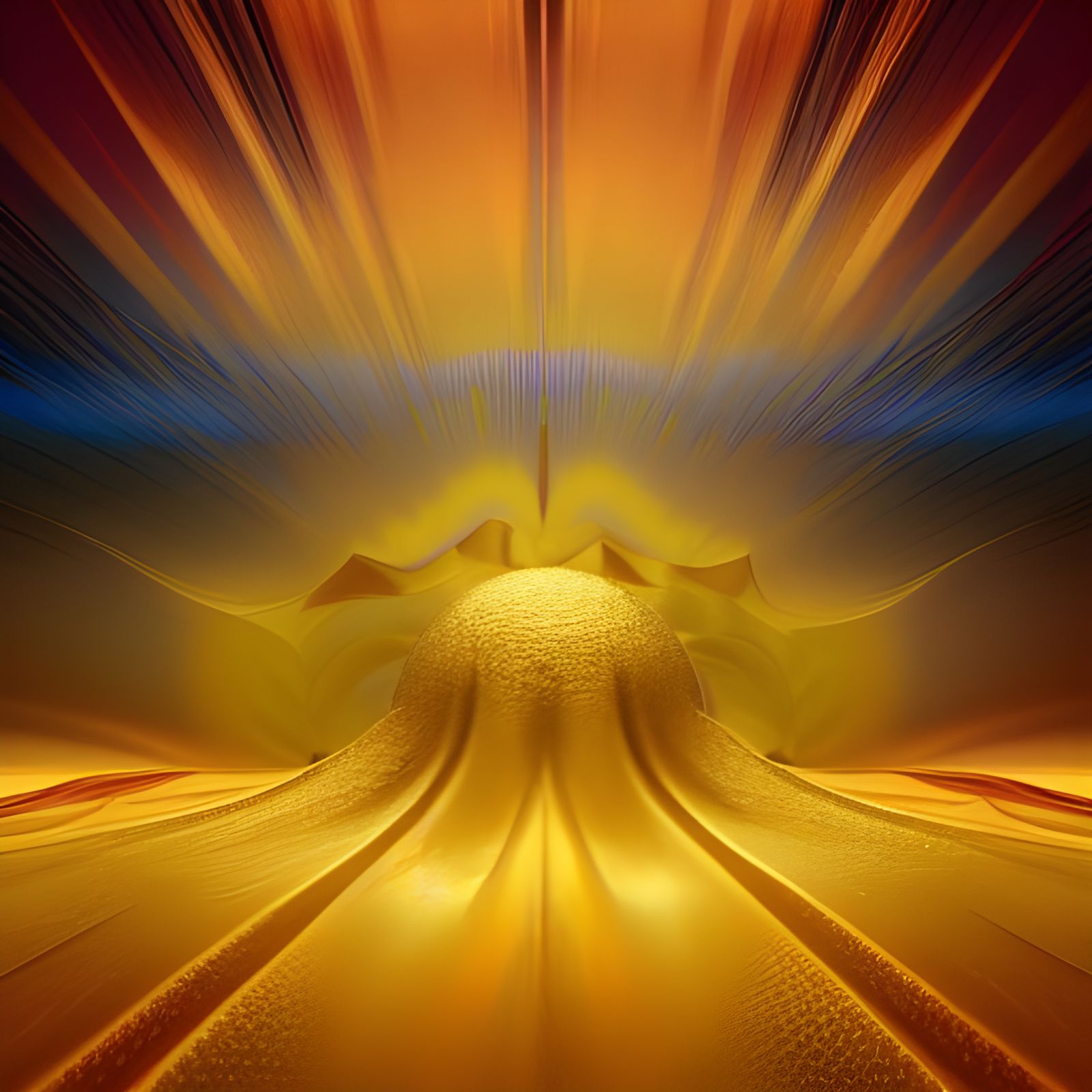 Psychedelic Golden Abstract Matte Painting