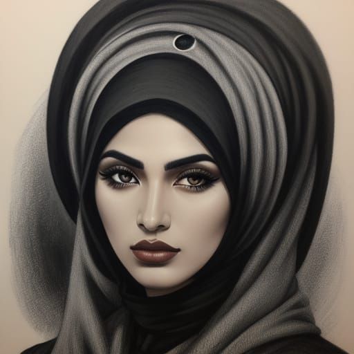 Noir Iranian Woman in Charcoal