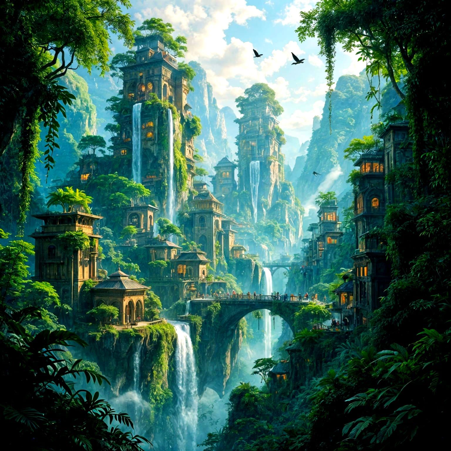AI Generated Jungle City Landscape