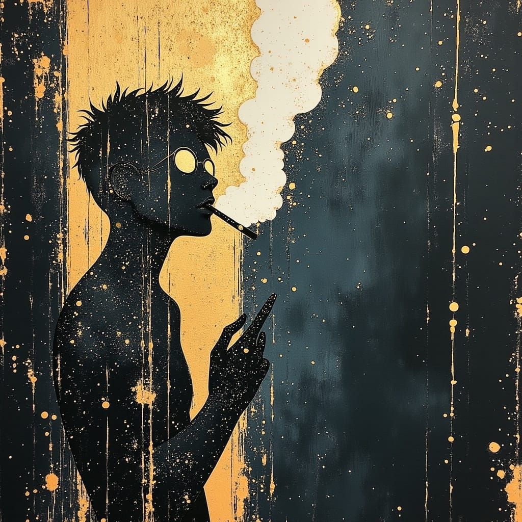 Cyberpunk Rebel Takes a Smoke Break