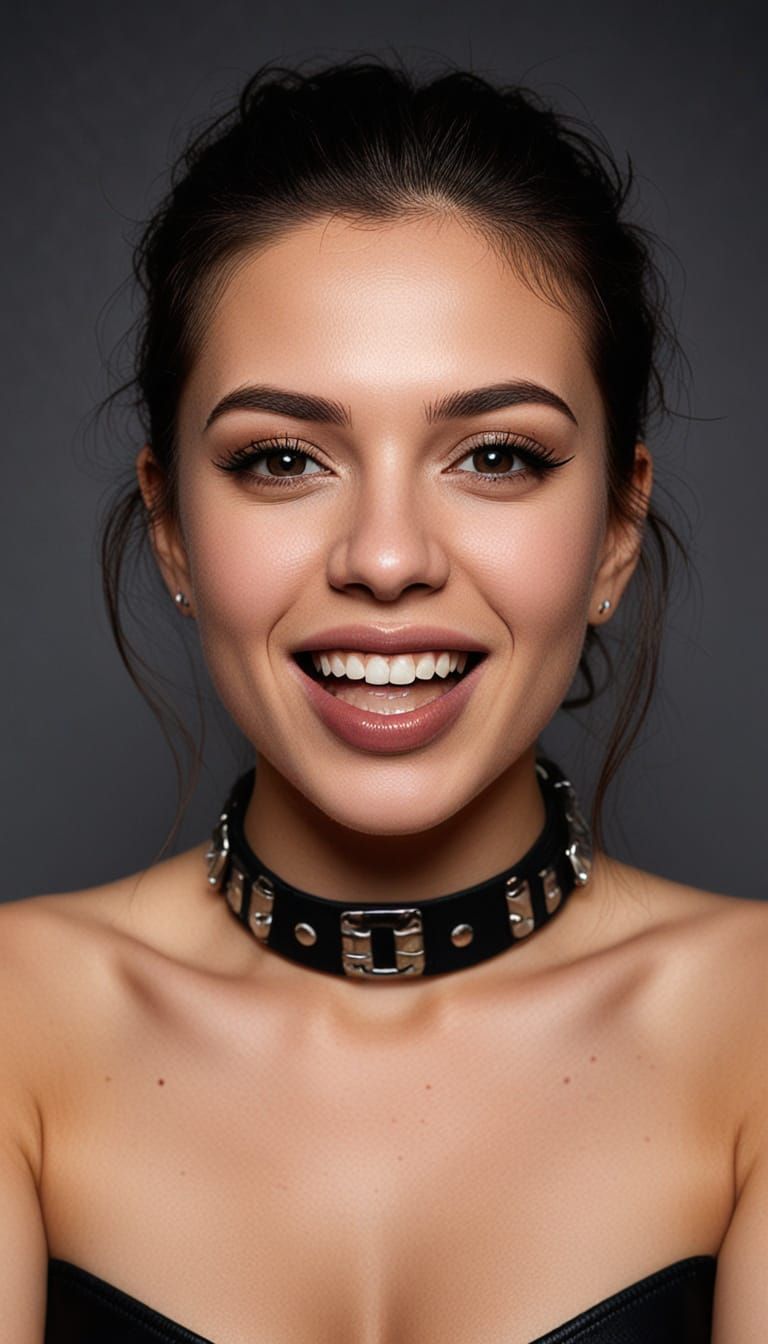 Vibrant Digital Portrait of a Young Woman with Tattoos and L...