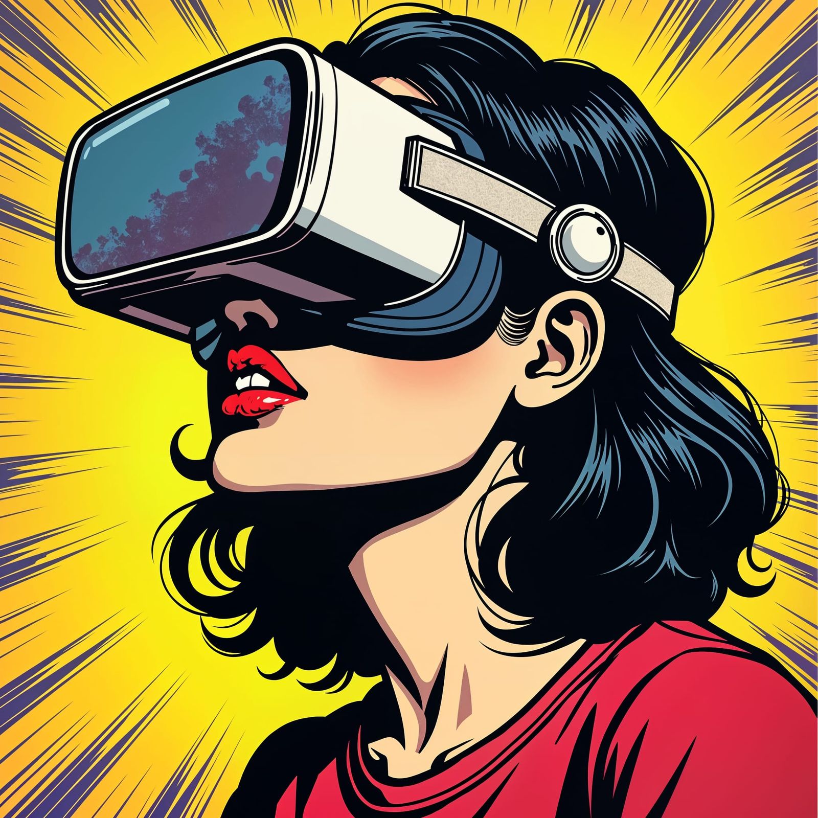 Pop art VR gamer girl