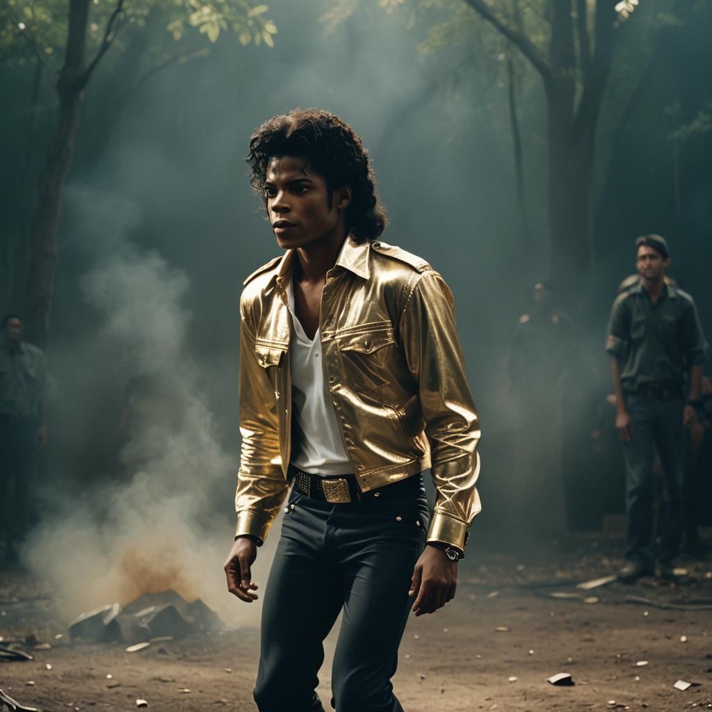 Cinematic Film Still of Michael Jackson