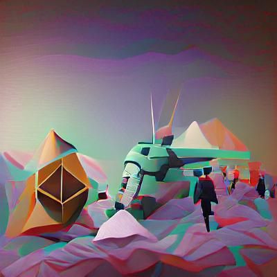 Low Poly Science Fiction Art