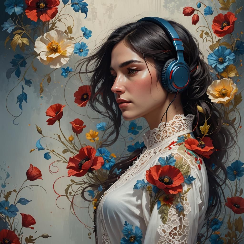 Fantasy Portrait with Poppy in Hyperrealistic Style