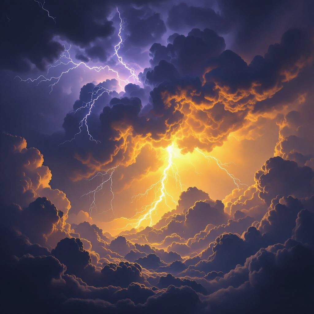 Epic Storm with Mystical Energy in Dark Fantasy Style