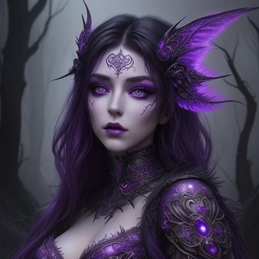 Woman with Purple Eyes: Digital Matte Painting