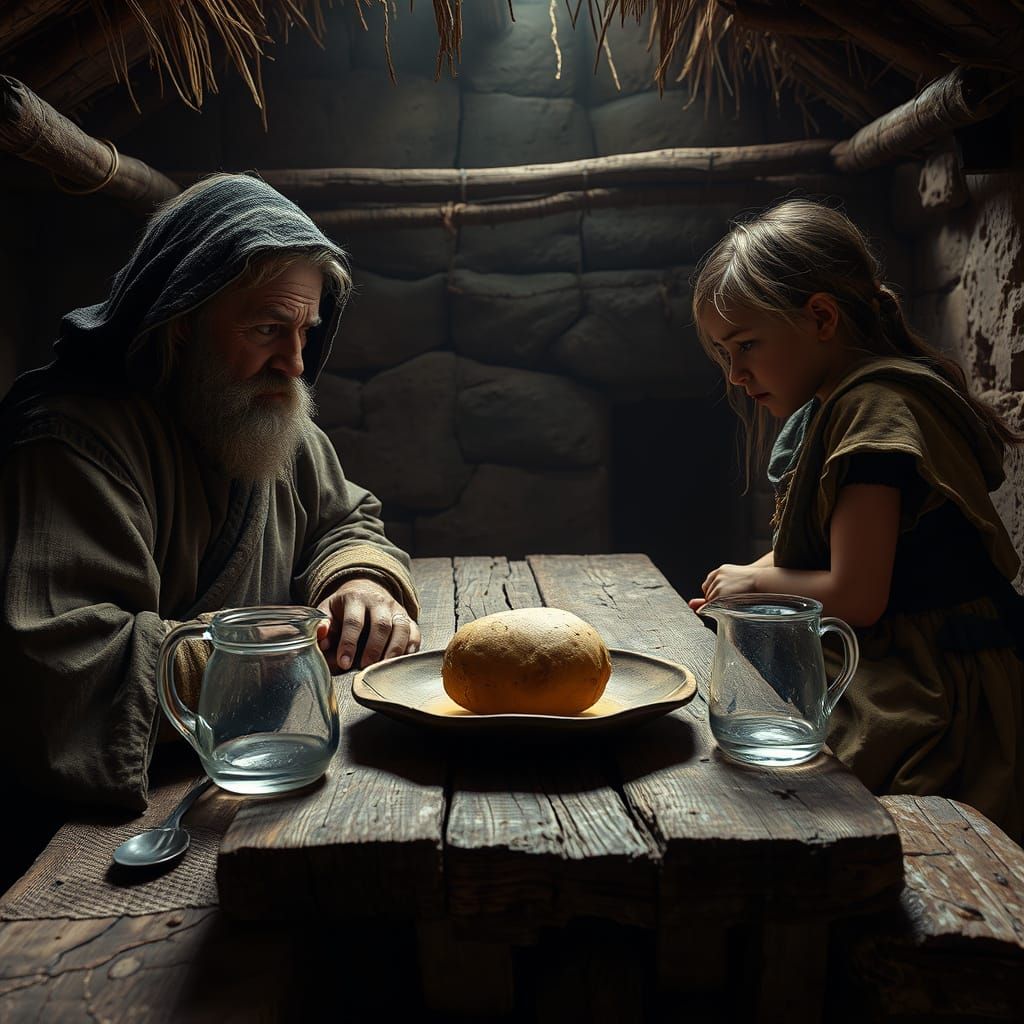 Medieval Peasants Face Hunger in a Dreary Hovel