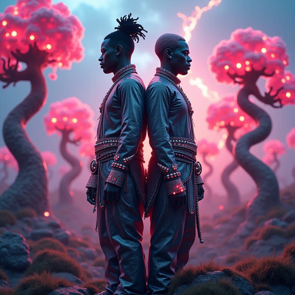 Travis Scott and MrBeast in Gemstone Attire